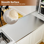 Large Cutting Board 35.4" L X 22.8" W Stainless Steel Cutting Board with Lip Metal Baking Board Non Stick Thick Board with Rolling Pin for Meat Fruits Vegetables Bread and Baking