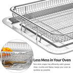 Air Fryer Basket for Oven, OPENICE 18.6" x 12.8" Air Fryer Basket and Tray Set, Extra Large Stainless Steel Air Fryer Pan Crisper Tray for Crisping Fried, Chicken, Bacon