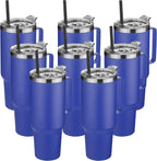 HASLE OUTFITTERS 40 oz Stainless Steel Tumbler with Handle, Vacuum Insulated Tumblers Bulk, Reusable Double Wall Travel Coffee Mug, Durable Powder Coated Water Bottles(Dark Blue, 8)