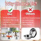 Mixing Bowls with Strainer, Mixing Bowl with Lids Set, Stainless Steel Mixing Bowls, Kitchen Gadgets 2025 Salad Bowls with Strainer for Mixing & Preping & Baking, Multicolor