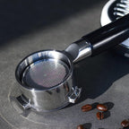 51mm 3 Ears Bottomless Portafilter for Delonghi Dedica EC680/EC685/EC785/EC820/EC850/EC860 SMEG Espresso Coffee Machine, Stainless Steel Basket Included ABS Handle Black