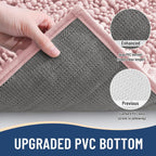 Arotive Luxury Chenille Bathroom Rug Mat, Extra Soft Thick Absorbent Shaggy Bath Rugs, Non-Slip Machine Wash Dry, Plush Bath Mats for Bathroom, Shower and Tub, 34x21, Dirty Pink