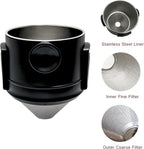 Stainless Steel Pour Over Coffee Dripper with Food-Grade PP Cup – Foldable, Reusable Filter for 1–2 Cups – Paperless, Portable & Easy to Clean – Perfect for Travel Camping Office