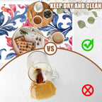 Blue and Pink Damask Coffee Mat Absorbent Dish Drying Mat for Kitchen Counter Hide Stain Coffee Bar Accessories with Rubber Backed Fit Under Espresso Machine Cafe Table, 15.7 x 23.6 Inch