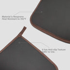 Cotton and Neoprene Oven Pads Pot Holders with Pocket 8"x8.5" Dual-Function Hot Pad Set for Finger Hand Wrist Protection Heat Resistant to 428°F Brown