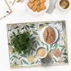 Spsyrine Lemon Serving Tray with Handles, Plastic Decorative Tray for Coffee Table, Living Room, Home Decor