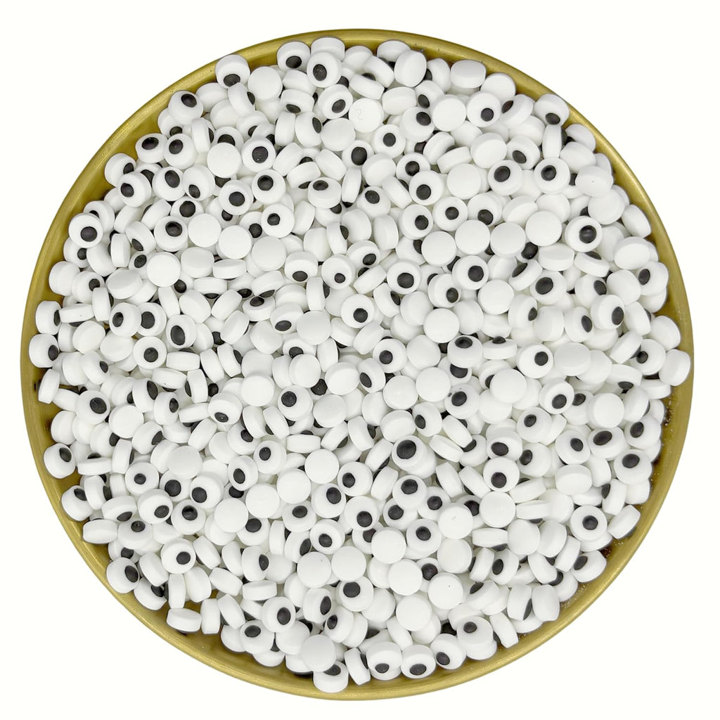 Dynastang 7mm Mini Eyes Sprinkles Halloween Edible Eyes Cake Decoration Cupcake Toppers Cookie Decorating Perfect for Cakes, Cupcakes, Desserts Toppings 3OZ