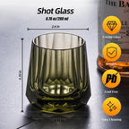 KAMMAK Crystal Whiskey Glasses Set of 2, Handcrafted 6.76oz Old Fashioned Glasses Stemless, Luxury Cocktail Glasses, Hand Blown Scotch Cup for Women, Men Gift for Rocks, Bourbon, Bar Barware