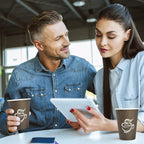 LITOPAK 240 Pack 12 oz Paper Cups, Brown Disposable Hot Coffee Cups for Party, Picnic, Travel, and Events