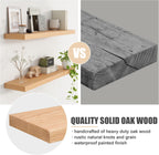 Floating Shelves for Wall, USA-Sourced Oak Wood 36 Inch Long Wall Shelves Set of 2, Natural Wooden Wall Mounted Picture Ledge Shelf, Nursery Book Storage Shelf Kids Bookshelf, Display Shelf