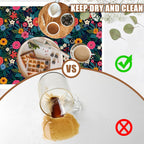 Dish Drying Mat Colorful Flowers and Leaves Coffee Bar Mat for Countertop Absorbent Rubber Backed Hide Stain Dish Drainer Rack Pad Espresso Machine Dining Room Decor 15.7 x 23.6 Inch