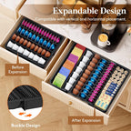 Lifewit Coffee Pod Holder Drawer Organizer, Expandable Coffee Pods Storage Drawers Insert for Tea Bags, Bar Organizer Compatible with K Cup, Nespresso OriginalLine, VertuoLine Capsules Black