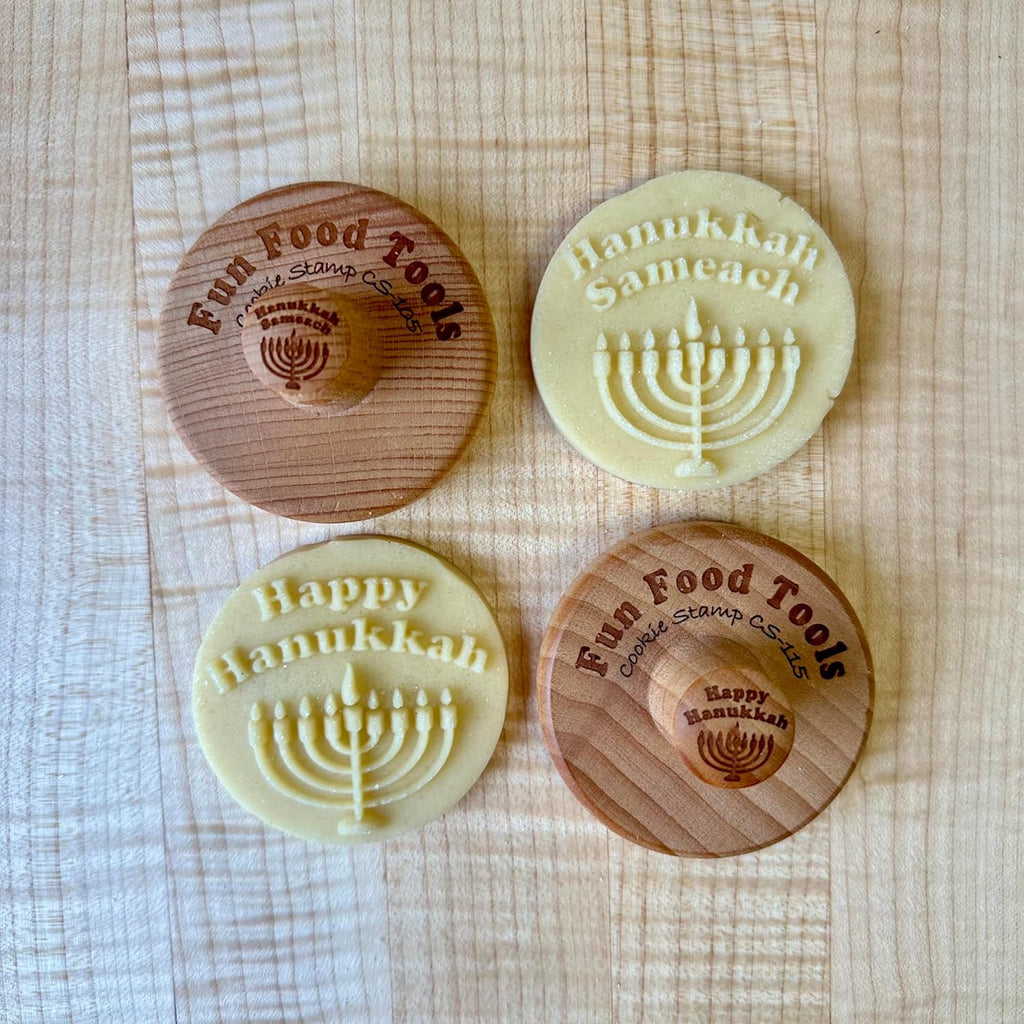 Wood Cookie Stamp, 2.5 Inch (Happy Hanukkah CS-115)
