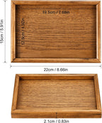 PATIKIL Wood Serving Tray 9x6 Inch Outer Base, Rectangular Decorative Platter for Home Decor Kitchen Table Candle Holder, Brown