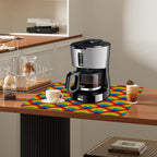 Kitchen Mat Rainbow Half Circle Star Dish Drying Mat 12"x19" Bsorbent Coffee Maker Mat for Sink Dishes or Under Rack Kitchen Counter Accessories Absorbent Hide Stain Rubber Backed Dish Drying Pad