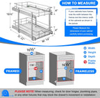 WelFurGeer 2-Tier Kitchen Cabinet Pullout Shelf and Drawer Organizer, Soft Close Pantry Pull Out Shelves, Heavy Duty Pull Out Cabinet Organizer with Shelf Liner for Kitchen Cabinets, Pantry Storage