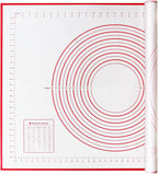 Yansumi Silicone Pastry Mat Extra Large Non-Slip Mat for Rolling Dough Pie Crust and Baking Non-Stick with Measurements (Red, 32x24)