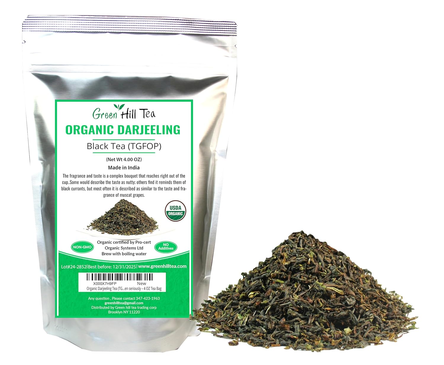 Organic Darjeeling Tea (TGFOP 2nd Flush), A complex breakfast tea which likes to be taken seriously – 4 OZ Tea Bag