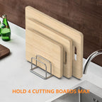 Cutting Board Organizer Stand Holder,304 Stainless Steel Chopping Board Holder,Pot Pan Lid Holder Rack kitchen Shelf Bakeware,Cookie Sheets Organizer (1.0 Inch Width Slots)