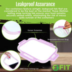 2 & 3 Compartment Glass Meal Prep Containers (4 Pack, 32 oz) - Glass Food Storage Containers with Lids, Bento Box, Portion Control, Airtight, Oven & Freezer safe, Food Container, Lavender