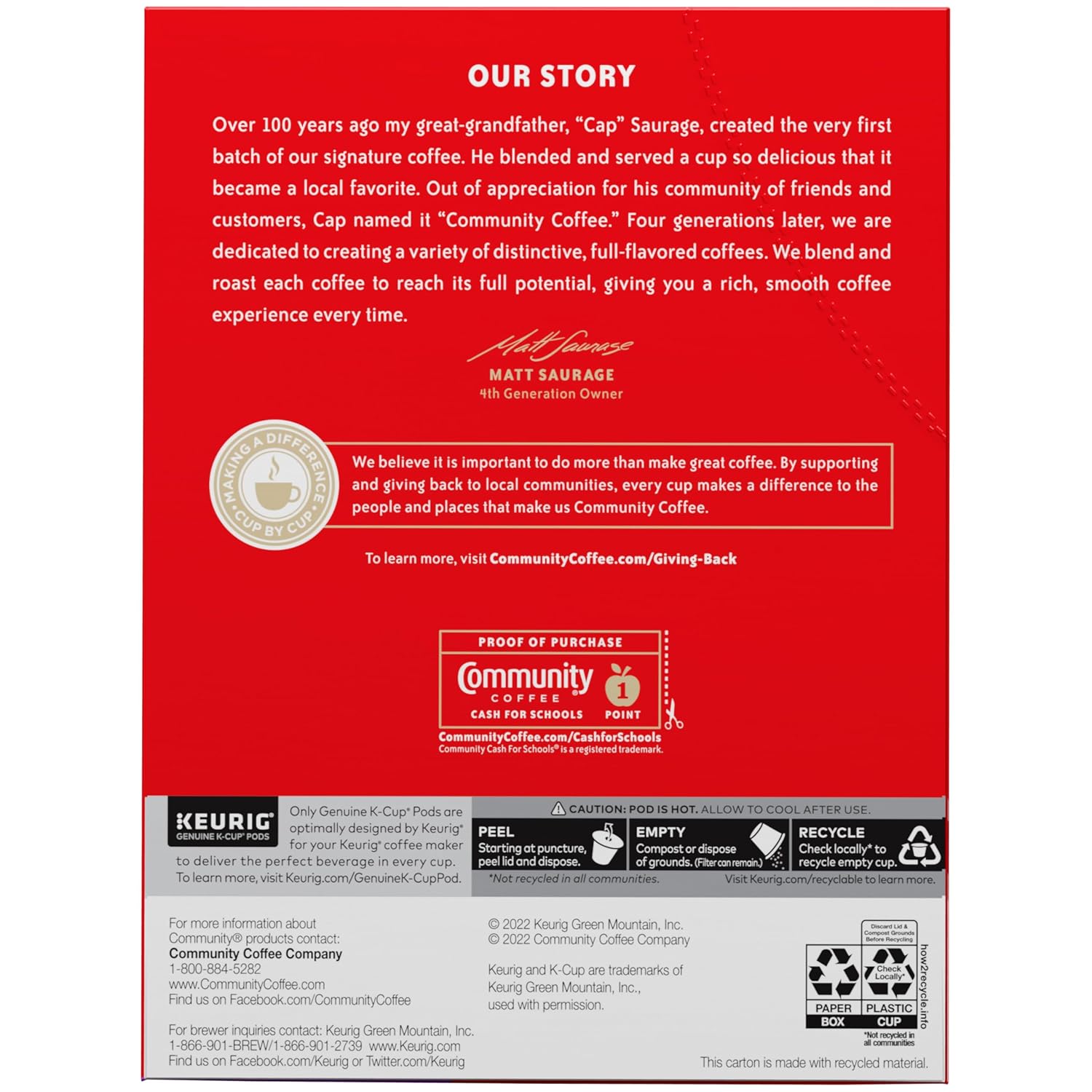 Community Coffee French Roast 24 Count Coffee Pods, Extra Dark Roast, Compatible with Keurig 2.0 K-cup Brewers, 24 Count (Pack of 1)