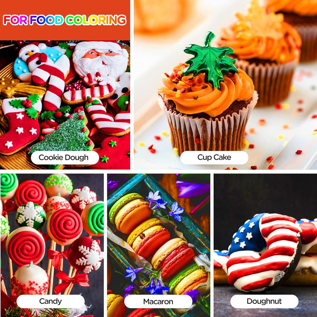 Food Coloring Liquid Set - 12 Vibrant Color Food Grade, Food Coloring Gel Concentrated Neon Icing Colors for Cake Decorating, Baking, Easter Egg, Icing, Fondant, Cooking, Slime Making DIY Supplies Kit - 0.35 Fl. oz (10 ml)/Bottles