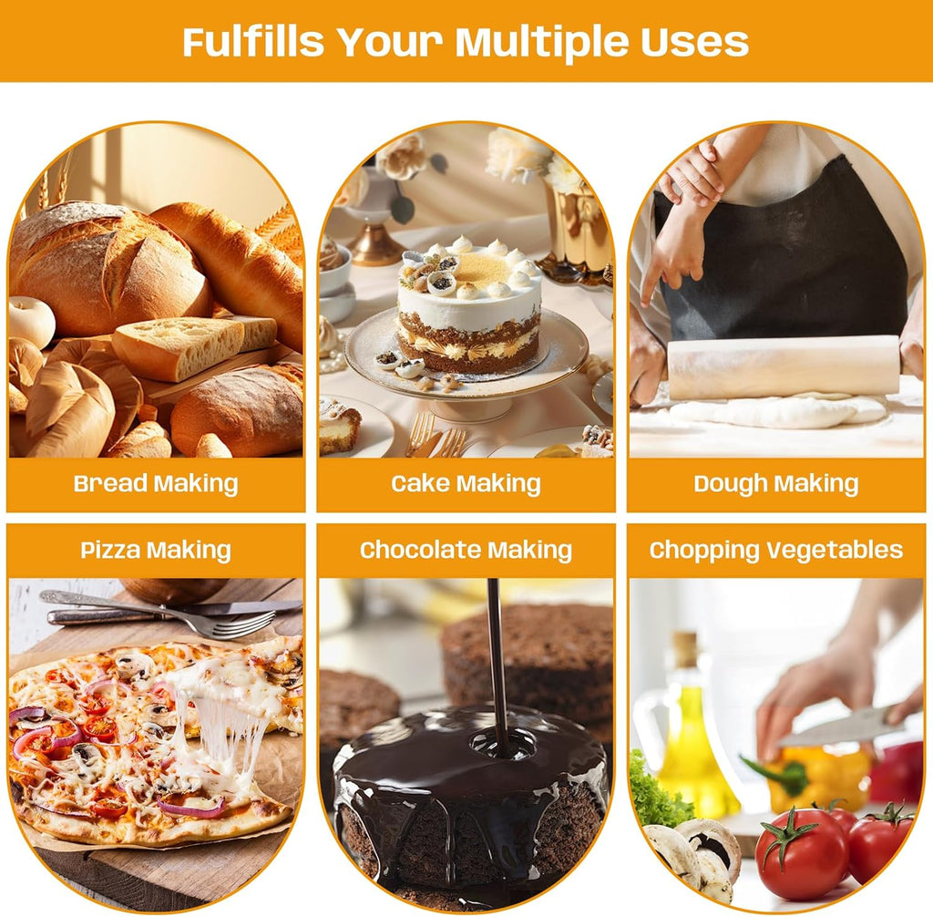 Marble Cutting Board For Kitchen, Pastry Board, Black Marble Slab Gift With Non-Slip Feets, 16x16 Inch, Pack Of 1 Piece