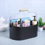 Alpha Living Home 4-Compartment Metal Flatware Caddy Silverware & Condiment Holder Cutlery Organizer Flatware Organizer - Perfect for Kitchen, Dining, and Picnics (Black)