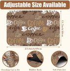 Doodle Coffee Dish Drying Mat Coffee Bar Mat for Countertop Rubber Backed Absorbent Hide Stain Dish Drainer Rack Pad Espresso Machine Table Accessories Dining Room Decoration 15.7 x 23.6 Inch