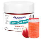 Bakerpan Pearl Luster Dust Edible, Ruby Red Edible Glitter for Cocktails, 4 Grams Edible Glitter for Cake Decorating, Cookies, Chocolates and Candies, Drinks (Made in USA)