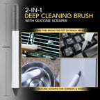 Small Cleaning Brush Set 3pcs—Crevice Brushes for Cleaning—Scrub Brushes Set with Silicone Tipped Scrub Brush—Stiff Handle Miniature Cleaning Brush for Kitchen Uensils, Tight Spaces, Tub, Shower