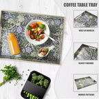 Spsyrine Serving Tray with Handles, Plastic Decorative Tray for Coffee Table, Living Room, Home Decor, Seaweed