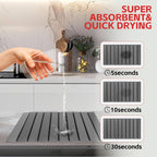 Stone Drying Mat For Kitchen Counter 24"x16" Foldable Super Absorbent Non-Slip Diatomaceous Earth Quick Dry Mat Matches Any Countertop
