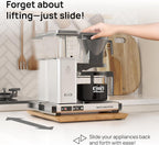 Ibyx Elegant Sliding Tray for Your Coffee Maker & Heavy Kitchen Appliances - Sturdy, Slides Easily from Under The Cabinet (Natural, 13”W x 10.5”D)