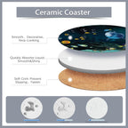 6 Pcs Coasters for Drinks with Holder,Underwater Fishes Sea Turtle Absorbent Coaster with Cork Backing,Great Gift for Housewarming,Room Decor,Bar,Holiday Party