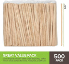 500 Count Wooden Coffee Stir Sticks, Bulk Wood Stirrers for Coffee and Tea, Disposable Drink Stirrers for Hot Drinks, 5 Inch Wooden Coffee Stirrers for Home, No Plastic Stir Sticks