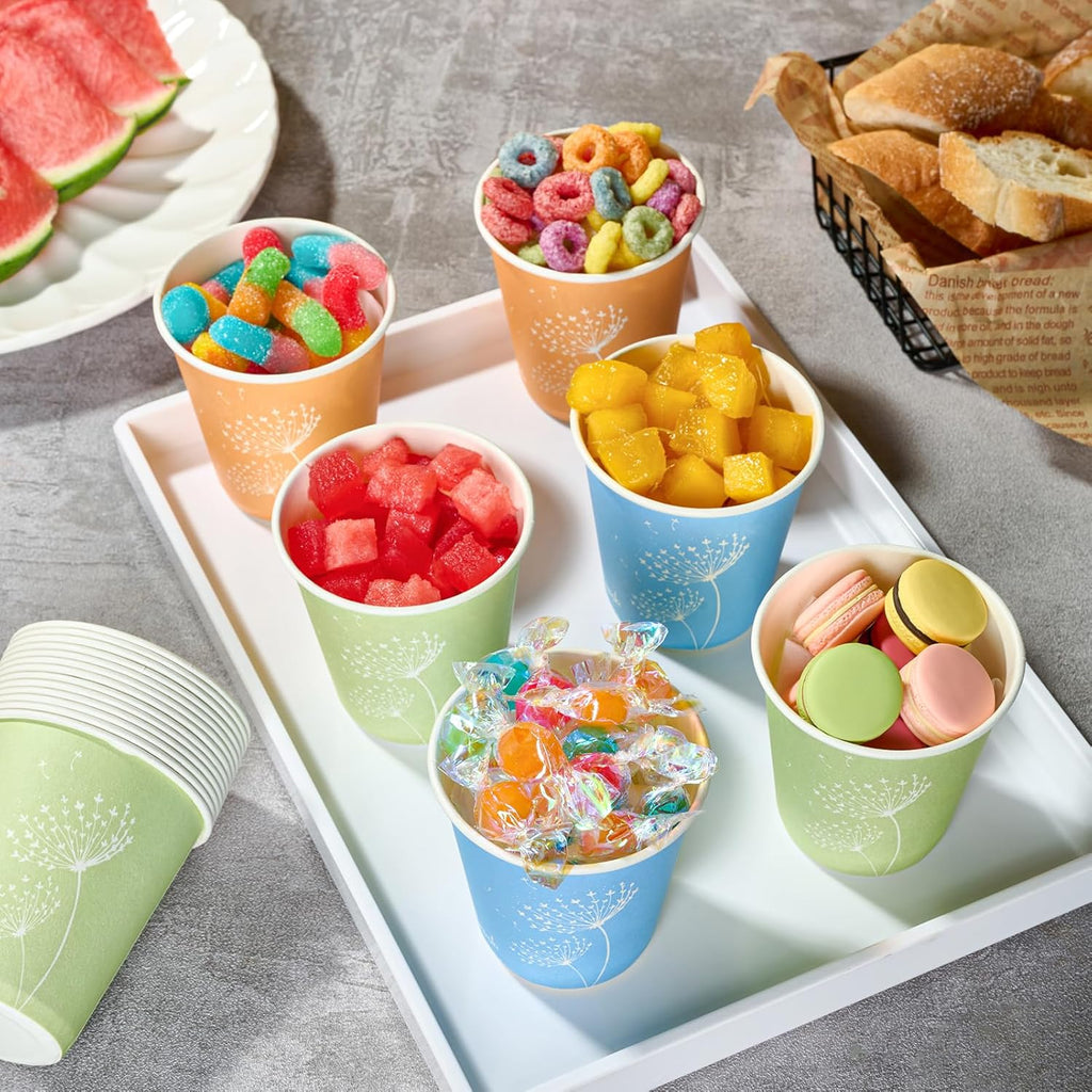 LITOPAK 1200 Pack 5 oz Paper Cups, Colorful Samll Disposable Paper Bathroom Cups for Parties, Travel, and Events