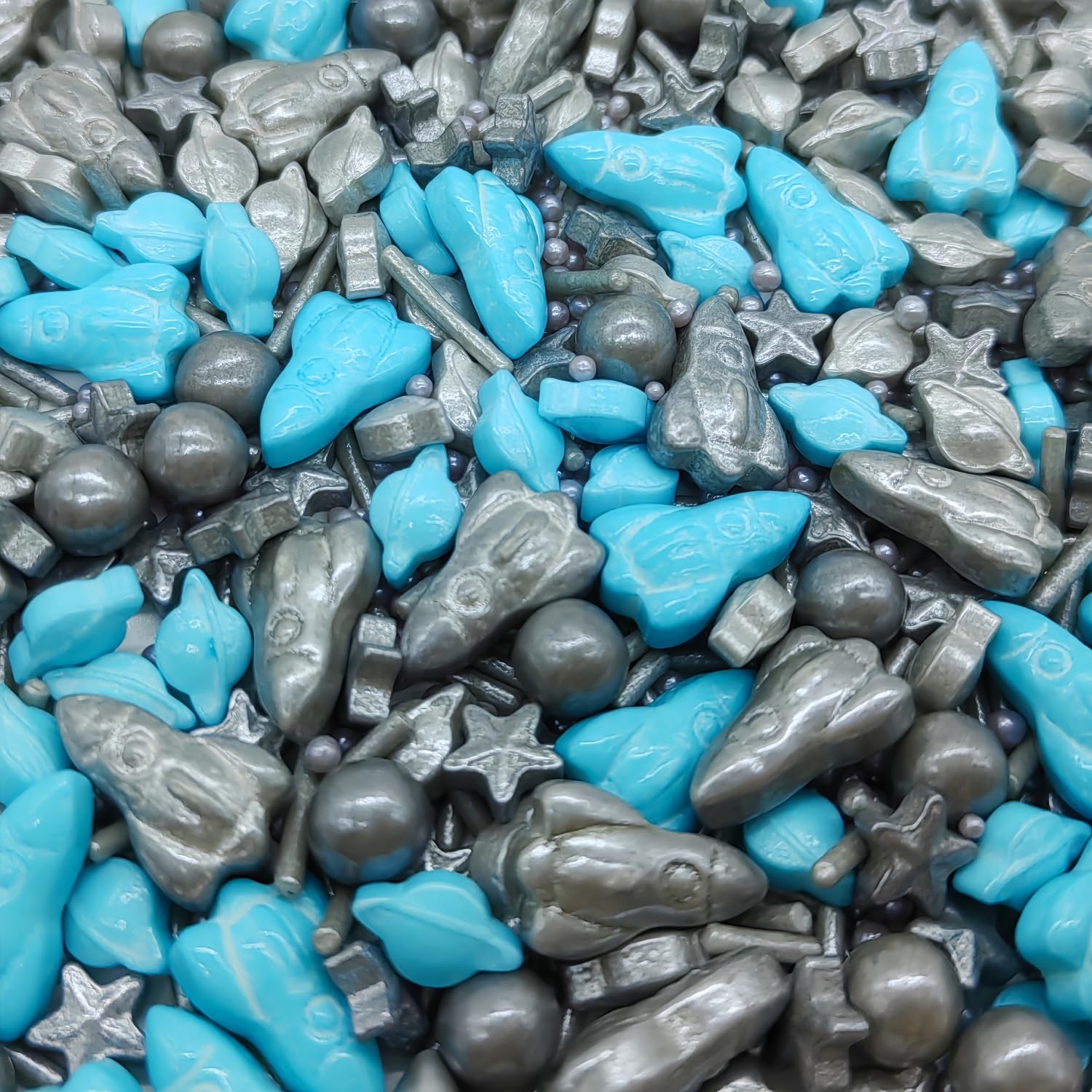 Rockets & Black Pearls Sprinkles Edible Toppers Cake Decorating Mixed Size Cake Decorations Cupcake Toppers Cookie Decorating Perfect for Cakes,Cupcakes,Desserts Toppings 3OZ