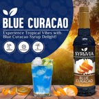 Syruvia Chocolate Chip Cookie Dough & Blue Curacao Syrup - 25.4 fl oz. Premium Coffee Flavoring Syrup. Kosher, and Gluten-Free. Ideal for Enhancing Drinks, Sodas, Shakes, Desserts, and More.