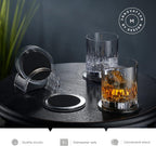 Acrylic Drink Coasters Set of 6 | Premium Stylish Black 4 Inch Coaster Set for Tabletop, Coffee Table Protection | Coasters Will Not Scratch Your Wood Tables or Stick to Glass | Home Decor Accent