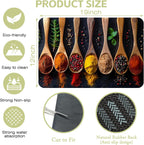 Dish Drying Mat Colorful Spices Herbs Kitchen Mat 12"x19" Bsorbent Coffee Maker Mat for Dishes,Utensils Coffee Maker Pots and Pans Easy Clean Dish Slip Resistant Pad