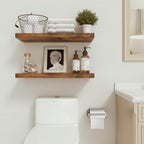 Vivelove Bathroom Floating Shelves for Wall 24 inchs Long, 9.1” Deep x 1.6” Thick Wall Shelves for Bedroom, Living Room, Kitchen, Office, Rustic Farmhouse Shelf Decor with Invisible Bracket, Set of 2