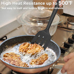 Coukre 2 Pack Silicone Spatula Set, High Heat Resistant, BPA Free Kitchen Spatula, Solid & Slotted Turner for Non-Stick Pans, Sautéing, and Flipping (2, PureBlack)