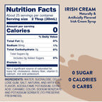 Jordan's Skinny Syrups Sugar Free Coffee Syrup, Irish Cream Flavor Drink Mix, Zero Calorie Flavoring for Lattes, Protein Shake, Food & More, Gluten Free, Keto Friendly, 25.4 Fl Oz, 1 Pack