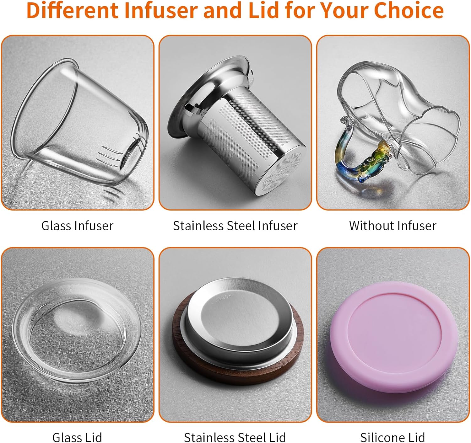 OEM Custom Personalized Gifts Glass Tea Cup with Infuser and Lid,Customized Large Borosilicate Teacup, Clear Mug for Loose Leaf Blooming Tea Maker Gift for Friend, Family