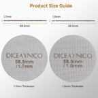 2 Pieces Espresso Puck Screen,Metal Coffee Filter,1.0mm & 1.7mm Thickness 150μm - 316 Stainless Steel,Reusable Barista Espresso Filters for Espresso 58.5mm Portafilter Filter Basket