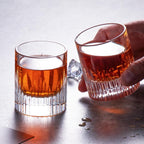 KAMMAK Crystal Whiskey Glasses Set of 2, Luxury 2.03oz Old Fashioned Glasses Stemless, Handcrafted Liquor Glasses, Hand Blown Scotch Cup for Women, Men Barware Gift for Cocktail, Bourbon