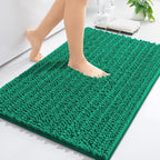 Arotive Luxury Chenille Bathroom Rug Mat, Extra Soft Thick Absorbent Shaggy Bath Rugs, Non-Slip Machine Wash Dry, Plush Bath Mats for Bathroom, Shower and Tub, 30x20, Emerald