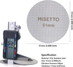 51mm Espresso Puck Screen, 100μm 1.7mm Thickness, MISETTO S/S Stainless Steel Reusable Professional Barista Portafilter Coffee Filter Mesh Plate for Espresso Portafilter Filter Basket(51mm)
