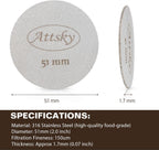 51mm Espresso Puck Screen, Espresso Filter for 51mm Portafilter Filter Basket, Reusable Espresso Screen with 1.7mm Thickness 150μm 316 Stainless Steel